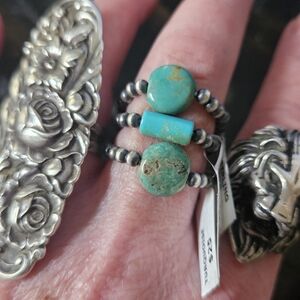 Navajo Sterling Silver Bead Rings $25 each or $65 for 3